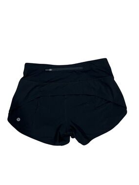 lululemon athletica Black Women's Athletic Running Shorts with Back Zip Pocket